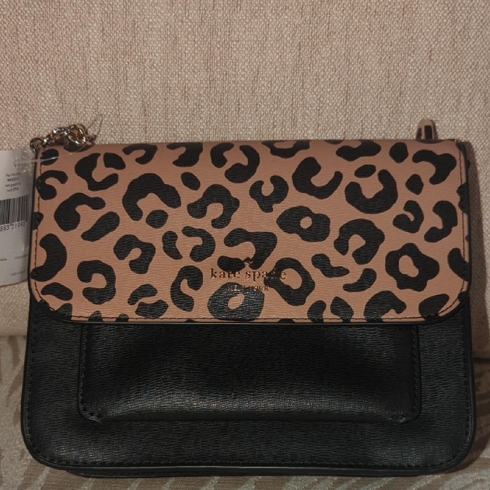 kate spade Black Crossbody with Leopard Print Flap